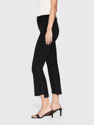 Frame Le Crop Mini Boot Stagger Raw Hem Crop Bootcut Jeans In Black