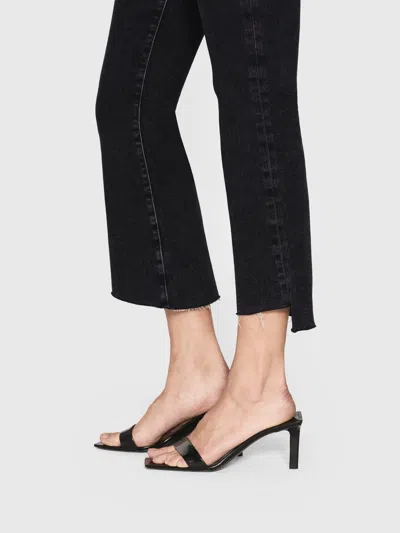 Frame Le Crop Mini Boot Stagger Raw Hem Crop Bootcut Jeans In Black