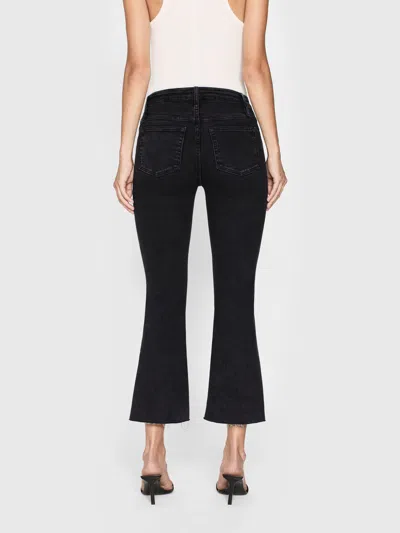 Frame Le Crop Mini Boot Stagger Raw Hem Crop Bootcut Jeans In Black