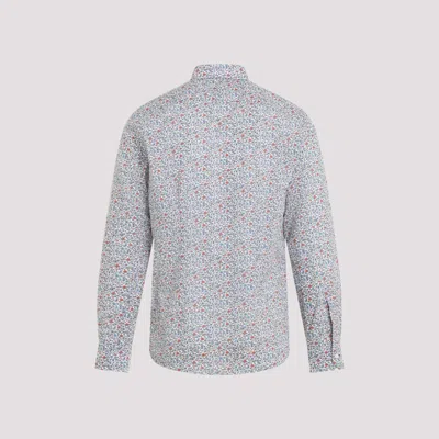Paul Smith Cotton Long Sleeves Shirt With Floal Pattern In Multicolour