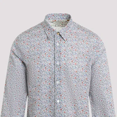 Paul Smith Cotton Long Sleeves Shirt With Floal Pattern In Multicolour
