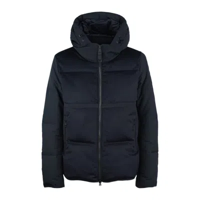 Duno Blue Bimaterial Down Jacket In Blue