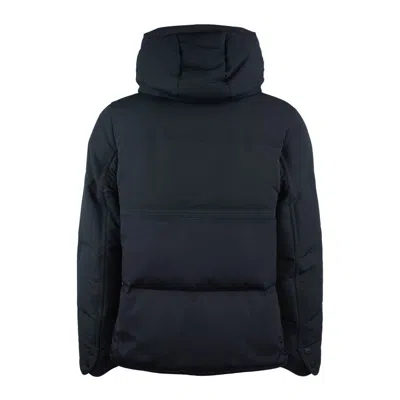 Duno Blue Bimaterial Down Jacket In Blue