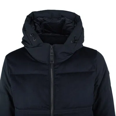 Duno Blue Bimaterial Down Jacket In Blue