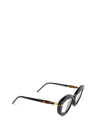Kuboraum P16 Cat-eye Frame Glasses In Black Shine & Green & Brown