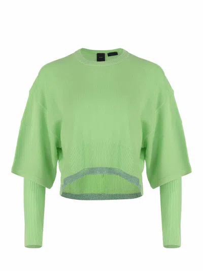 Shop Pinko Sweater  "sorbato" In Verde Chiaro