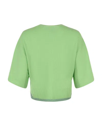 Shop Pinko Sweater  "sorbato" In Verde Chiaro
