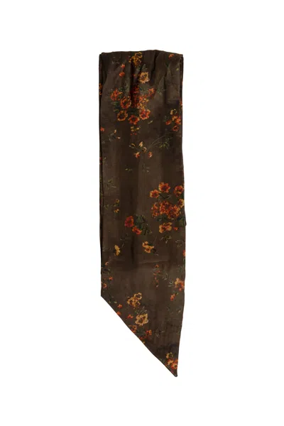 Uma Wang Woman Brown Scarves In Brown