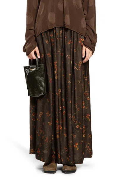 Uma Wang Woman Brown Skirts In Brown