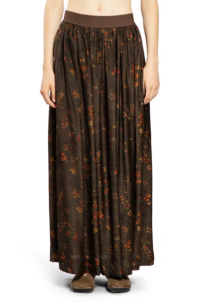 Uma Wang Woman Brown Skirts In Brown