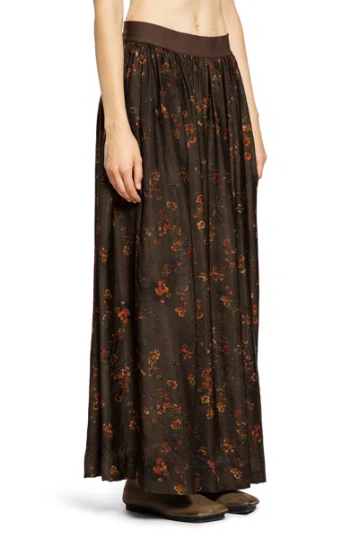 Uma Wang Woman Brown Skirts In Brown