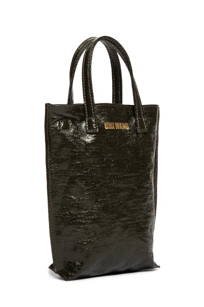 Uma Wang Small Case Canvas Bag In Green