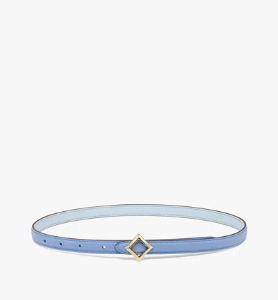 Mcm Diamond Buckle Belt In Nappa Leather In Blue