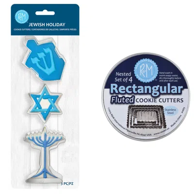R & M International R & M Jewish Holiday 7 Piece Cookie Cutter Set In Silver