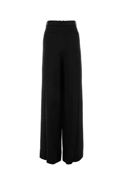 Saint Laurent Wide-leg Wool Pants For Women In Black