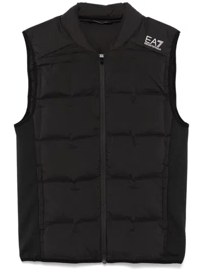 Ea7 Logo-print Gilet In Black