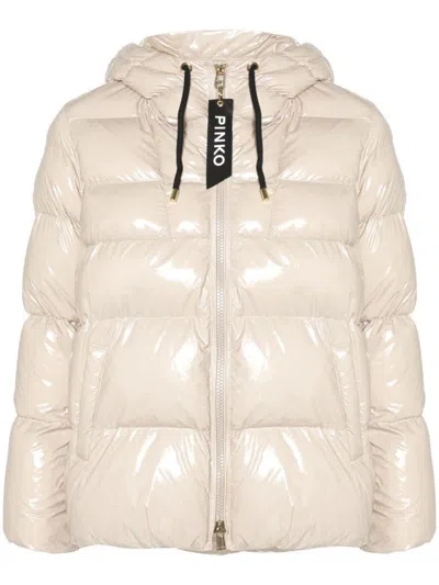 Pinko Eleodoro Padded Jacket In Beige