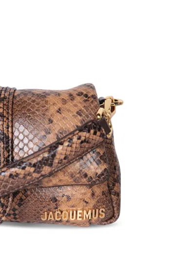 Jacquemus Le Petit Bambimou Python-embossed Leather Shoulder Bag In Black