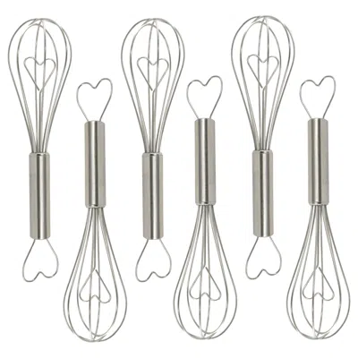 R & M International Heart Whisk, Pack Of 6 In Silver