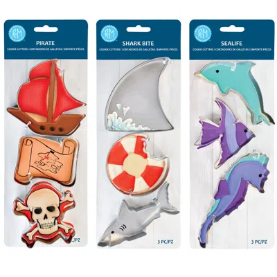 R & M International Sea Life Cookie Cutters 9 Piece Set In Silver
