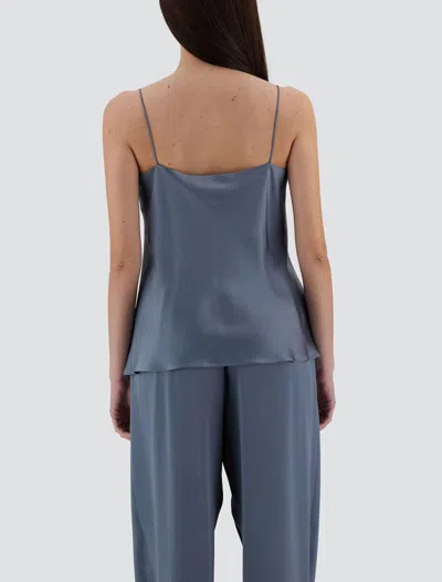 Herno Resort Top In Satin Effect In Navy