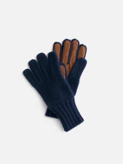 Alex Mill Cashmere Leather Patch Gloves In Black