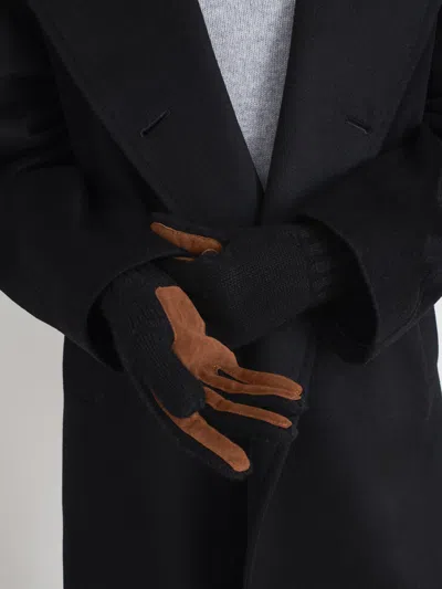 Alex Mill Cashmere Leather Patch Gloves In Black