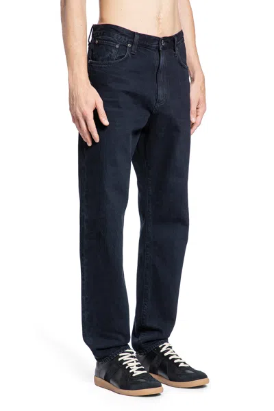 Agolde Regenerated Denim Straight Leg Trousers In Black