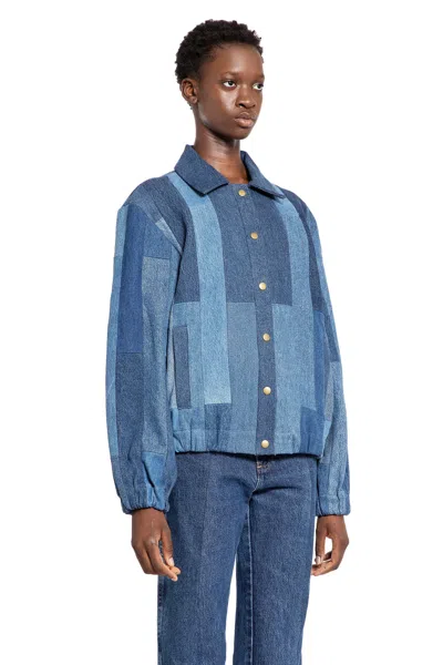 E.l.v Denim Kara Bomber Jacket In Blue
