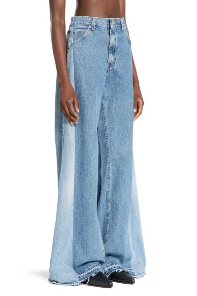 E.l.v Denim Panelled Wide-leg Jeans In Blue