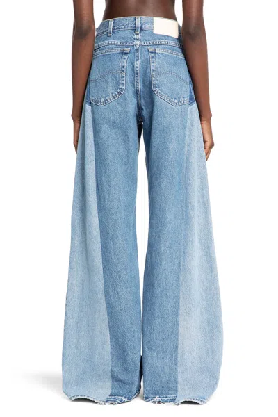 E.l.v Denim Panelled Wide-leg Jeans In Blue