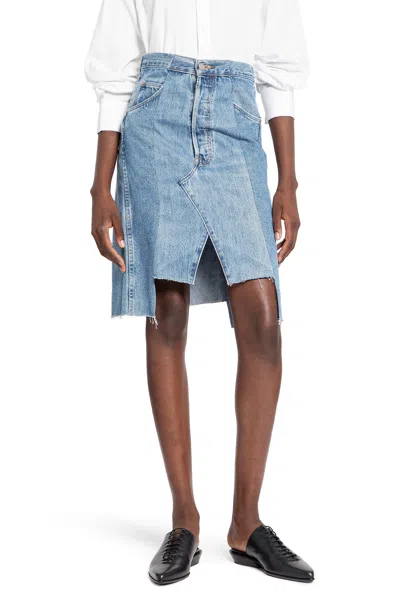 E.l.v Denim Woman Blue Skirts In Blue