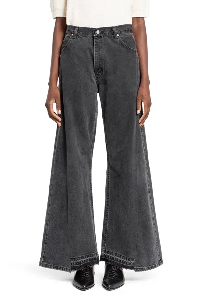 E.l.v Denim Woman Grey Jeans In Grey