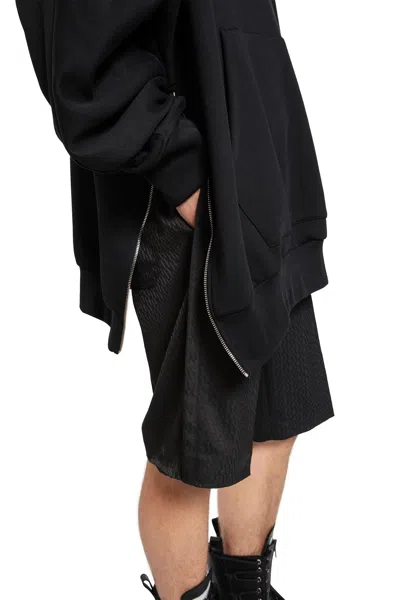 Helmut Lang Relaxed Fit Hoodie With Drawstring Hood And Kangaroo Pocket In Black