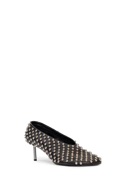Jil Sander 50 Studded Leather Pumps In Black
