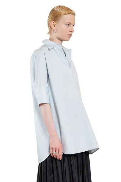 Jil Sander Woman Blue Shirts In Blue