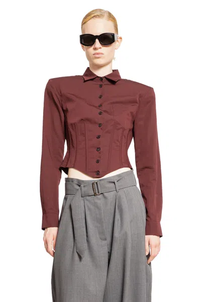 Magda Butrym Long Sleeve Shirt In Red