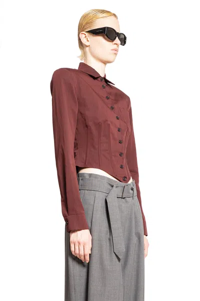 Magda Butrym Long Sleeve Shirt In Red