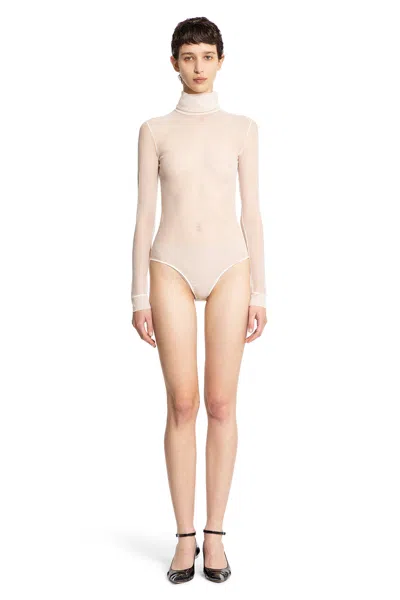 Maison Margiela Woman Off-white Bodysuits In Off-white