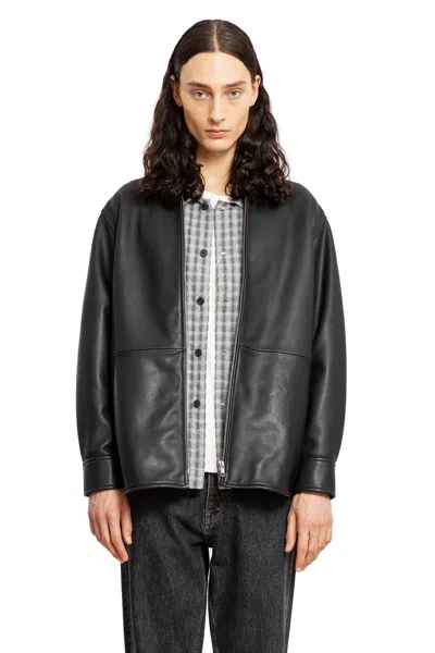 Sunflower Black Jacket With Classic Collar And Dropped Shoulders In Black