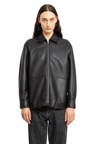 Sunflower Black Jacket With Classic Collar And Dropped Shoulders In Black