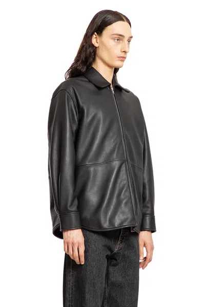 Sunflower Black Jacket With Classic Collar And Dropped Shoulders In Black