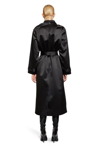 The Garment Kelly Satin Trench Coat With Wrap-panel In Black