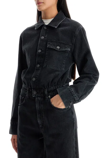 Agolde Denim Tane Jumpsuit In Black