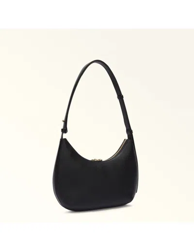 Shop Furla Leather Hobo Bag In Black