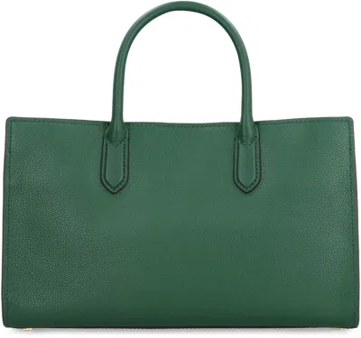 Shop Michael Kors Scarlett Media Leather Handbag In Green