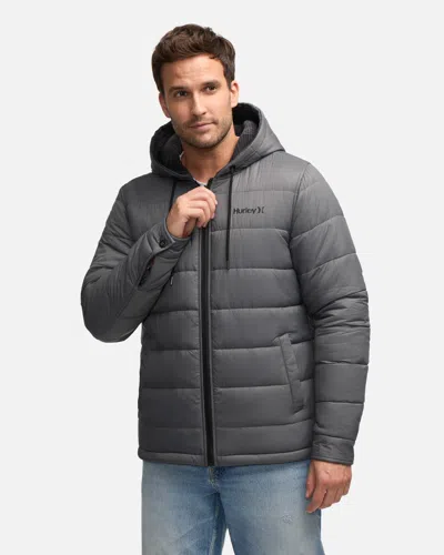 Thread Collective Men's Kersting Reversible Plaid Polar Hooded Jacket In Iron Grey