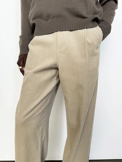 Frame Tapered Pleated Trousers Pants In Neutrals