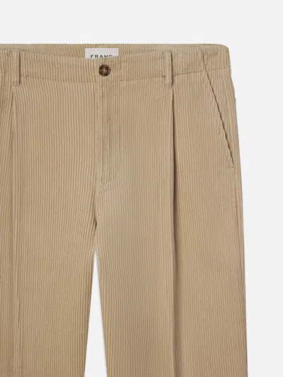 Frame Tapered Pleated Trousers Pants In Neutrals