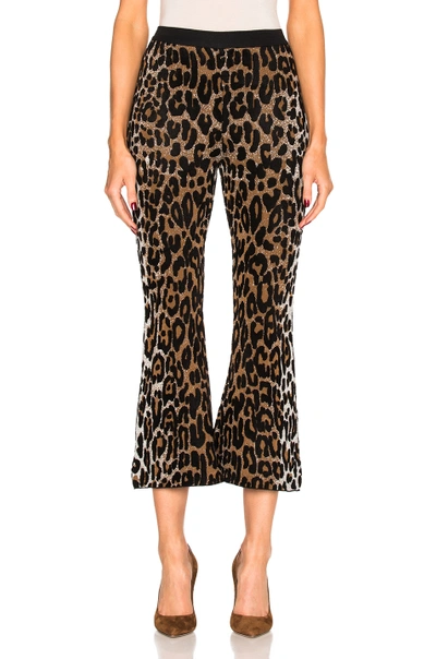 Shop Stella Mccartney Cheetah Trousers In Beige, Black & Havana